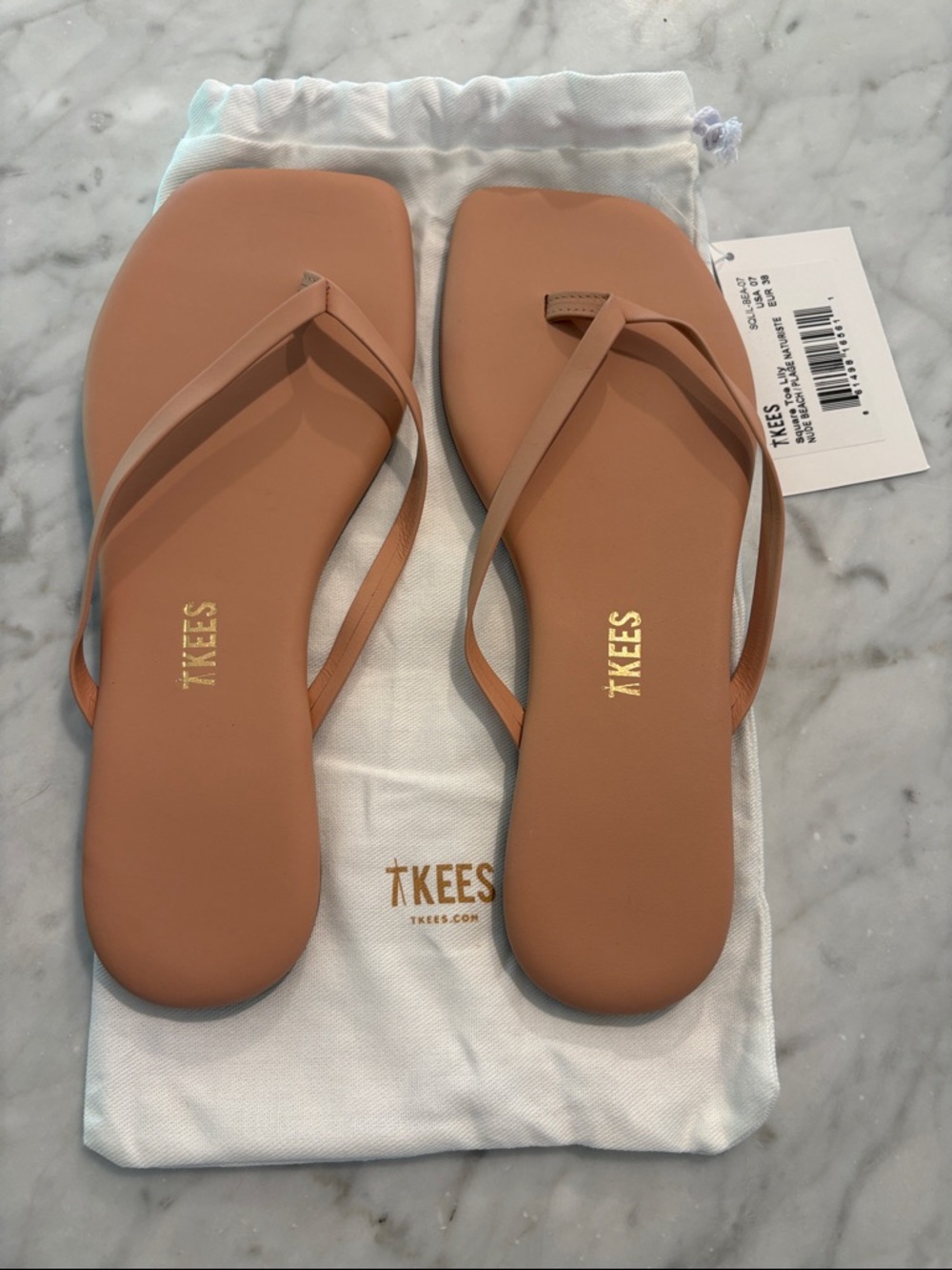 TKEES Square Toe Lily Sandals - Nude Beach